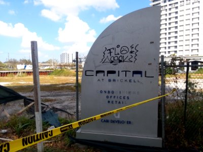 Capital at Brickell sign Sept 2017 post Irma 01