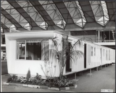 Caravan-tentoonstelling in het RAI-gebouw te Amsterdam. Een z.g. sta-caravan wel, Bestanddeelnr 054-0648