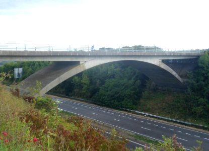 Carden Avenue Overbridge and A27 Brighton Bypass seen from Old Boat Corner, Hollingbury, Brighton (August 2014)
