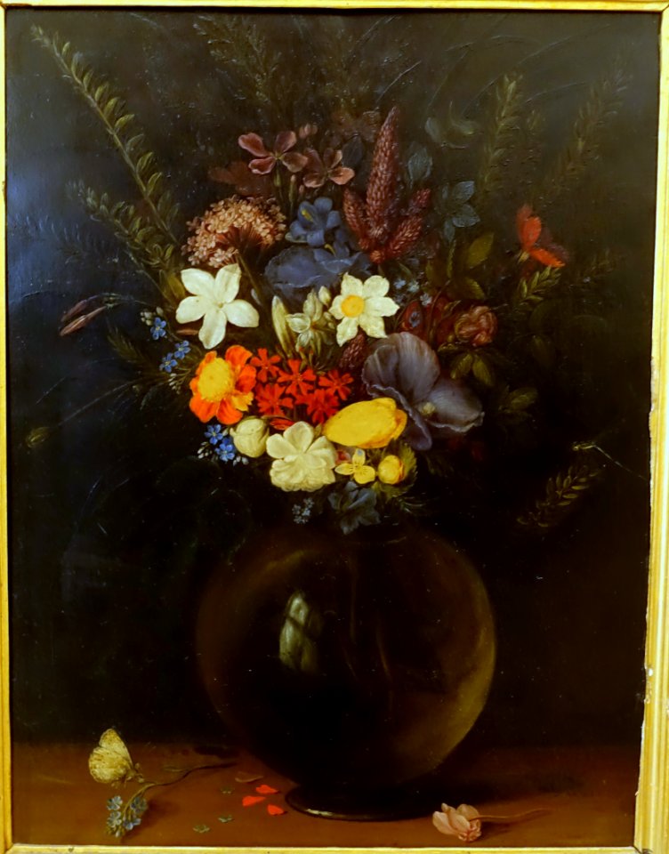 Carafe of Flowers, attributed to Jan Brueghel the Elder, 1595, oil on copper - Galleria Borghese - Rome, Italy - DSC04700