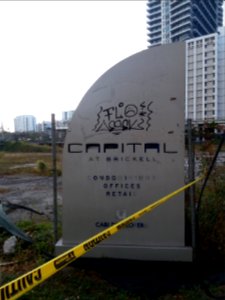 Capital Brickell sign post Irma