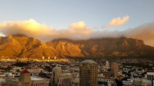 Cape Town - Table Mountain seen from 27th floor Southern Sun Cape Sun hotel (1) photo