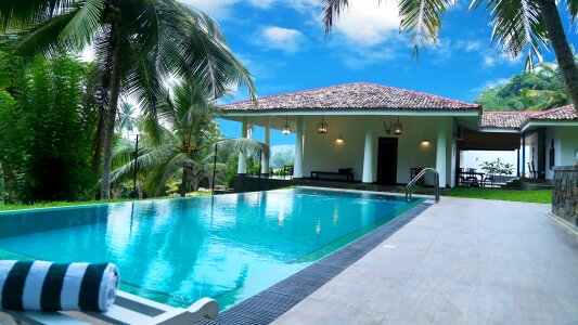 Pool swimming pool blue house photo