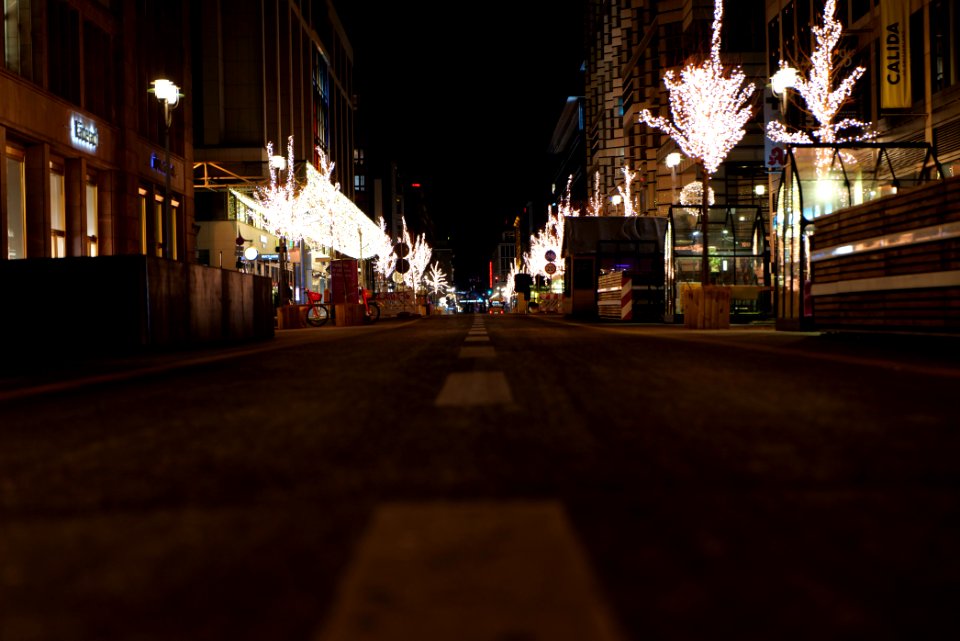 Car free Friedrichstraße at night 2021-01-17 05