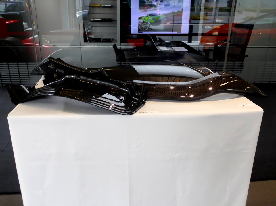 Carbon wheel arch (maybe McLaren 650S's) exhibited in McLaren Osaka Hakko