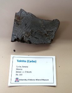 Carbo tektite, Mexico - University of Arizona Mineral Museum - University of Arizona - Tucson, AZ - DSC08501 photo