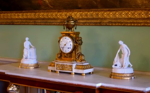 Clock, apparently by Renacle-Nicolas Sotiau, 1700s - Music Room - Harewood House - West Yorkshire, England - DSC02055