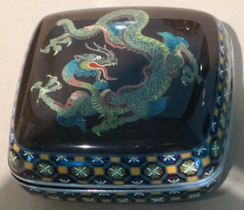 Cloisonné incense container with dragon design by Namikawa Yasuyuki photo