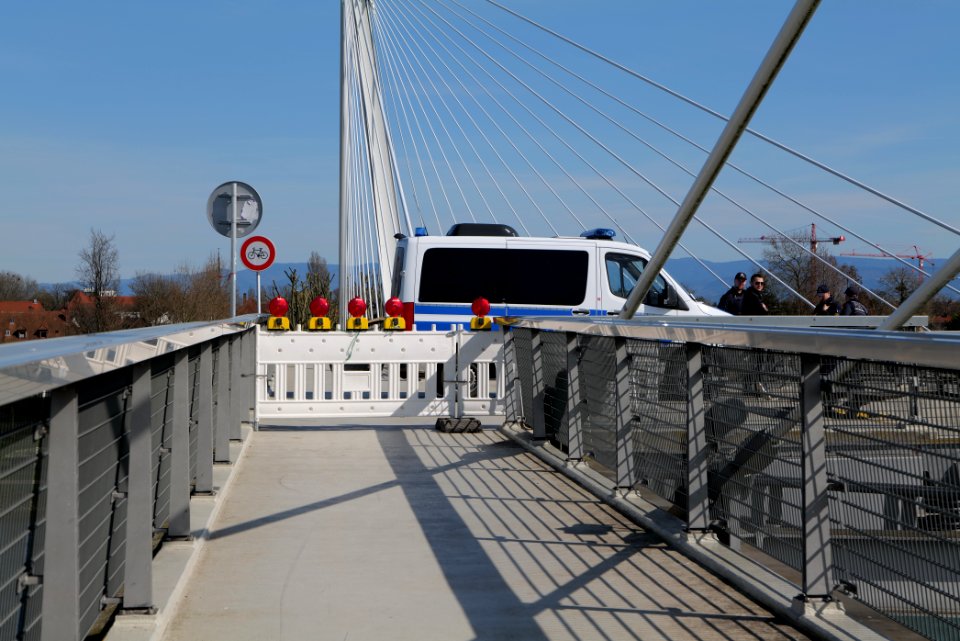 Closed Bridge of the two riverbanks Kehl Strasbourg 2020-03-01 01