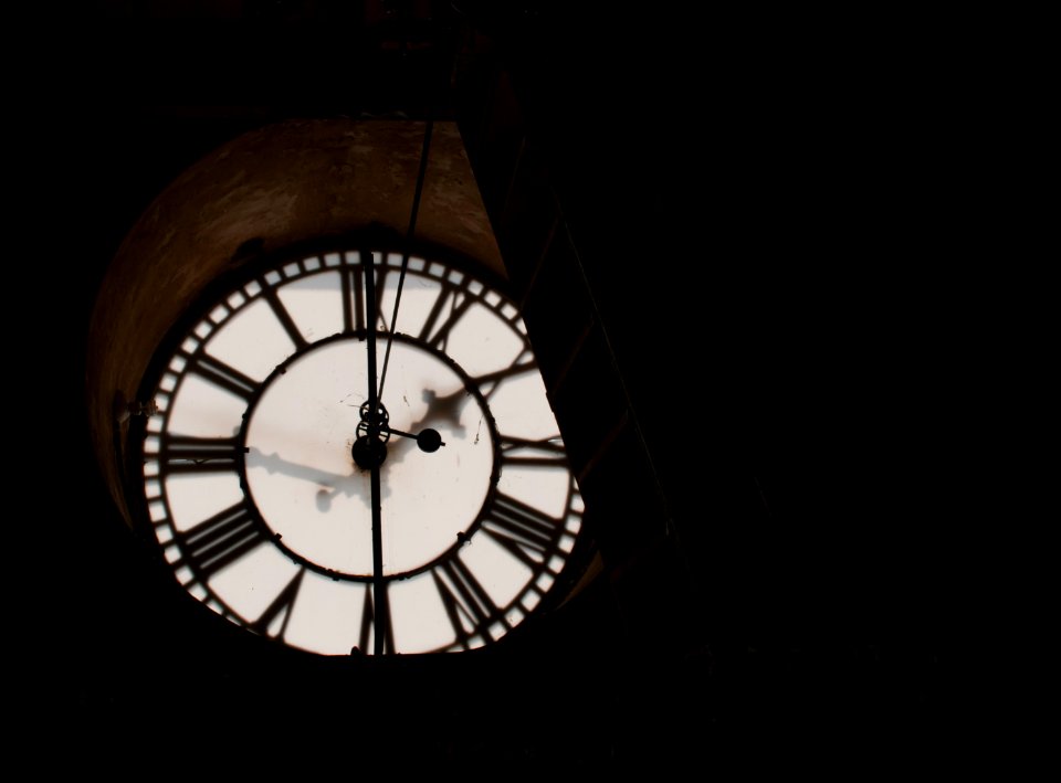 Clock in the bell tower of the basilica of chiquinquira
