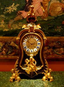 Clock (pendule a console), case attrib. Charles Cressent, movement by Louis Mynuel, France, Paris, c. 1720-1723, oak, tortoiseshell, brass, etc, 61.69 - Metropolitan Museum of Art - New York City - DSC07594 photo