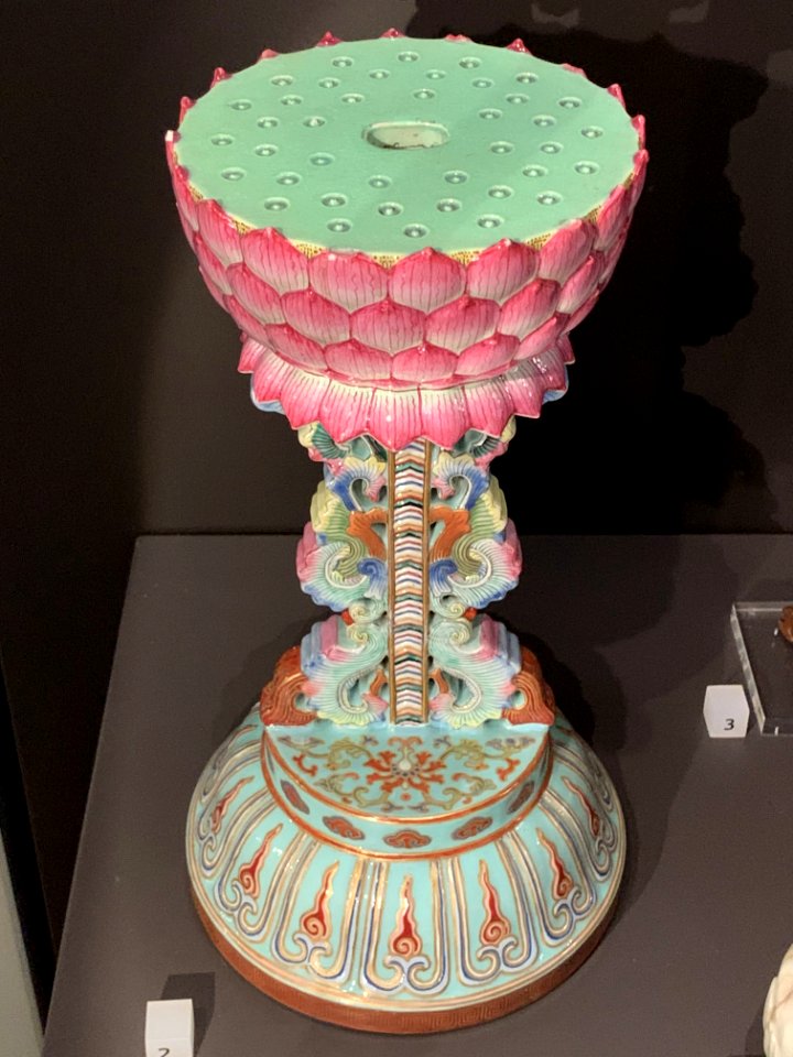 Cloisonné stand with lotus design, China, Qing dynasty, 1735-96, at the National Museum of Scotland pic2