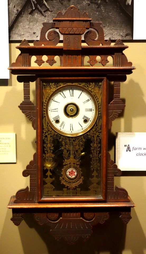 Clock without hands, used by Prof. John Donald to encourage farmers to keep accurate accounts, c. 1930 - Wisconsin Historical Museum - DSC03224
