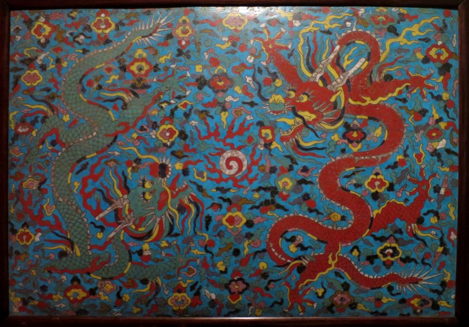 Cloisonné panel with dragons, Ming, Metropolitan Museum of Art