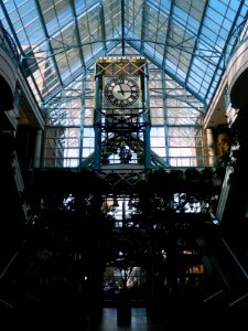 Clock in Portage Place shopping mall in downtown Winnipeg, Manitoba photo