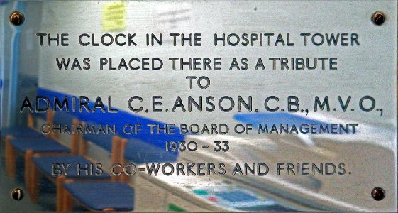 Clock plaque, Bexhill Hospital, Holliers Hill, Bexhill