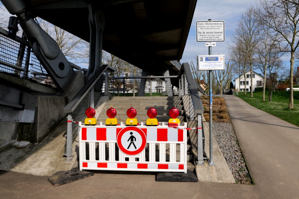 Closed Bridge of the two riverbanks Kehl Strasbourg 2020-03-01 04