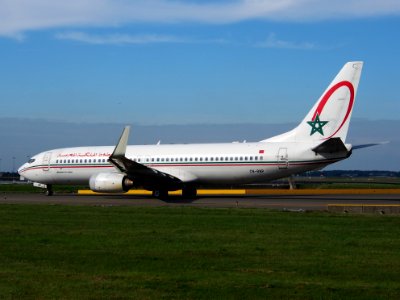 CN-RNP Boeing 737-8B6(WL) Royal Air Maroc taxiing at Schiphol (AMS - EHAM), The Netherlands, 18may2014, pic-4