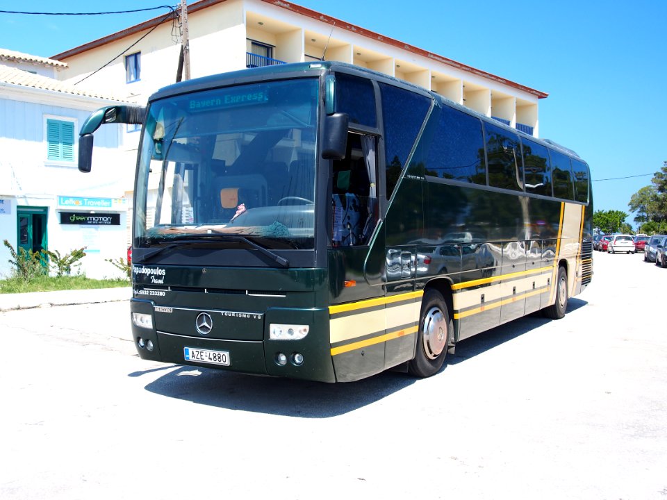 Coach bus in Lefkada, Mercedes Tourismo V8