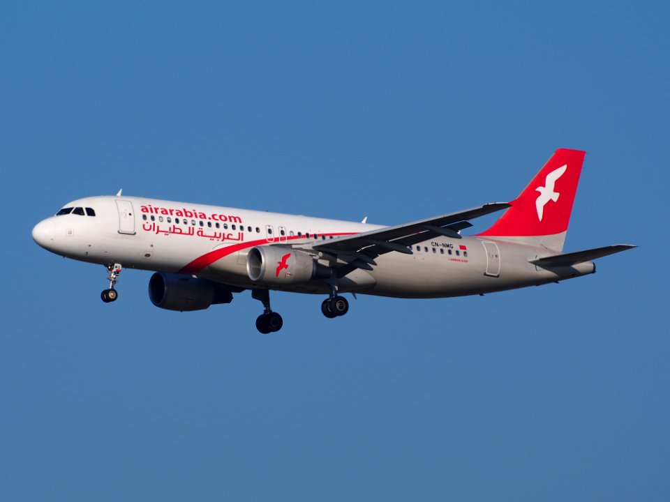 CN-NMG Air Arabia Maroc Airbus A320-214, landing at Schiphol (AMS - EHAM), Netherlands, pic2