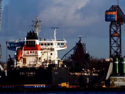 CLS THAMES IMO 9440447 - Callsign 9HVS9 in the dry docks, Port of amsterdam