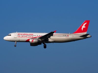 CN-NMG Air Arabia Maroc Airbus A320-214, landing at Schiphol (AMS - EHAM), Netherlands, pic3