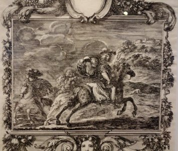 Clovis and Clotilda, detail, by Stefano Della Bella, c. 1650, etching - National Museum of Western Art, Tokyo - DSC08355