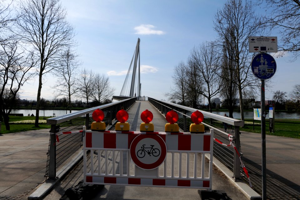 Closed Bridge of the two riverbanks Kehl Strasbourg 2020-03-01 06