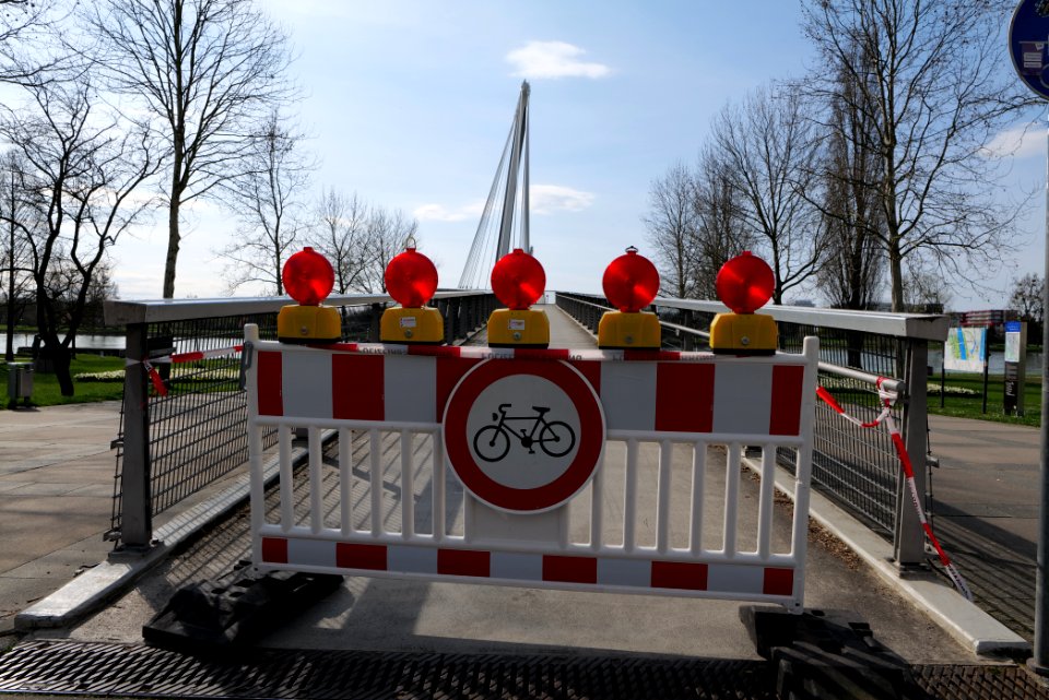 Closed Bridge of the two riverbanks Kehl Strasbourg 2020-03-01 05