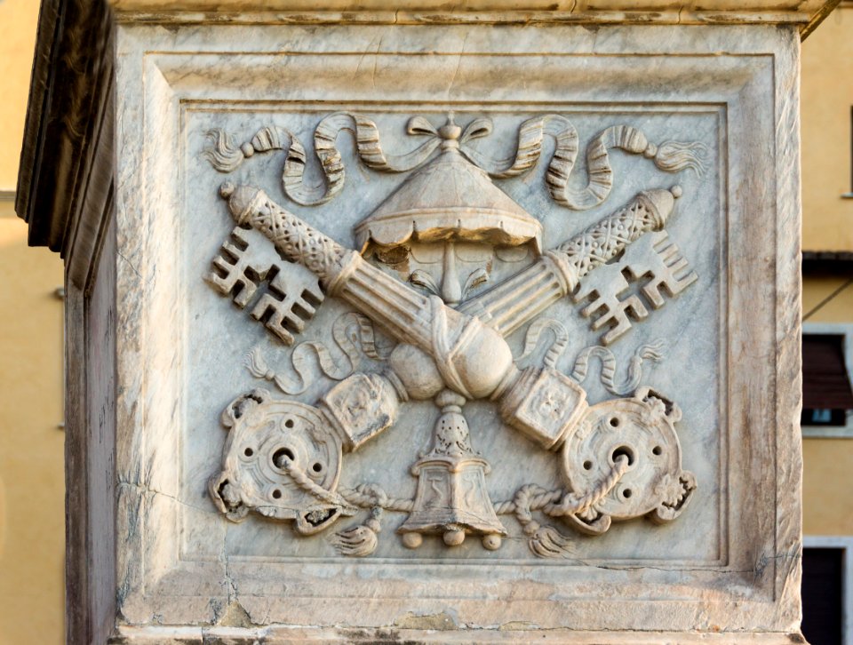 CoA relief Sede Vacante, Sant'Angelo bridge, Rome, Italy