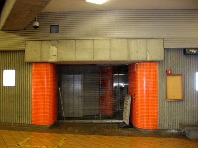Closed entrance to former Amtrak station house at Richmond, November 2012