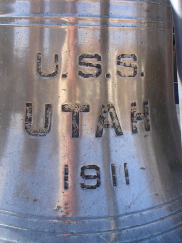 Close-up of the USS Utah bell at the University of Utah - 7 Dec 2012