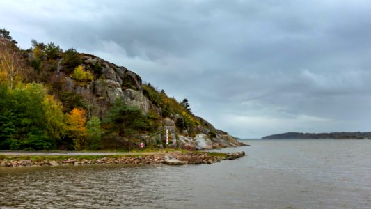 Cliff in Sandvik in the rain 1 photo