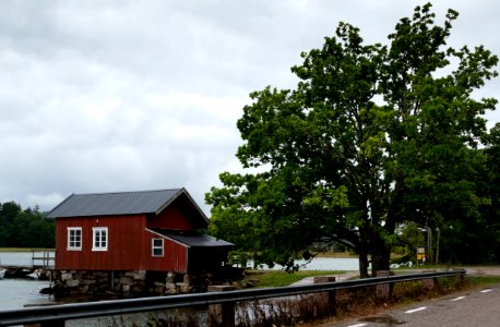 Club house and oak in Holma marina photo