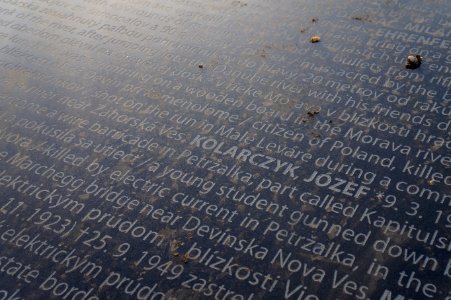 Close-up of an Iron Curtain memorial (Slovak Republic)