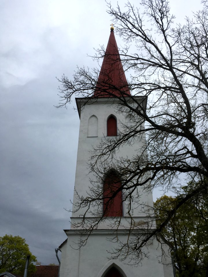 Closeup of St Johns church in Haapsalu