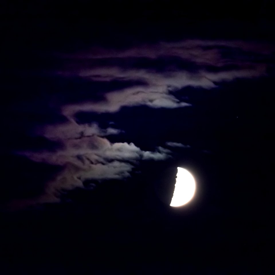 Clouds and moon over Sandvik 2