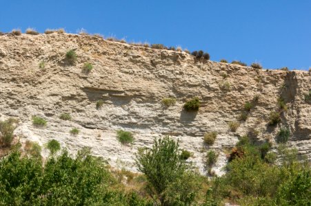 Cliff with geological strata, Andalusia, Spain photo