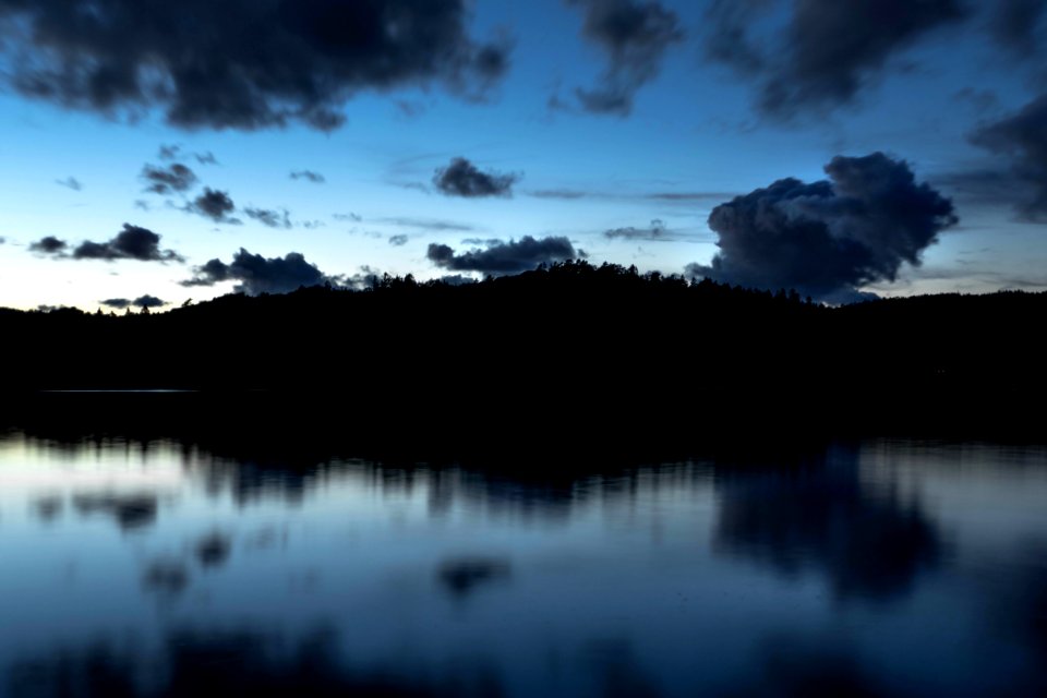 Clouds over Brofjorden at blue hour 1
