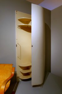 Closet 'Paimio', designed by Alvar Aalto, O.y. Huonekalu-ja Rakennuslyllehdas A.b., Turku, Finland, 1932, plywood - Museum für Angewandte Kunst Köln - Cologne, Germany - DSC09539