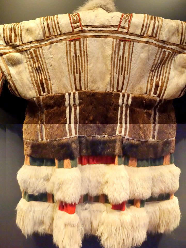 Coat, Nenets people, view 2 - Etnografiska museet - Stockholm, Sweden - DSC00840 + DSC00837 (joined together)