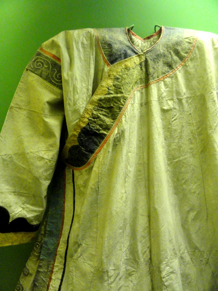 Coat, salmon skin, Nivkh (Gilyak) - detail - AMNH - DSC06213