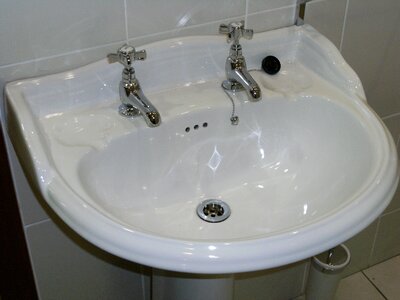 Basin white gray bathroom