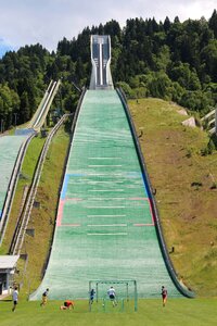 Summer ski jump ski jump football player
