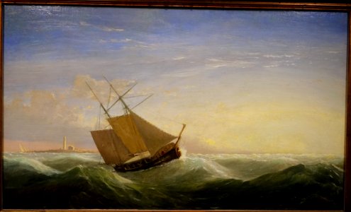 Coasting Schooner off Boon Island, Maine, by Fitz Henry Lane, c. 1850, oil on canvas - Cape Ann Museum - Gloucester, MA - DSC01196