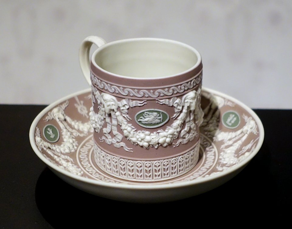 Coffee cup and saucer, Wedgwood Factory, England, c. 1860, stoneware - Montreal Museum of Fine Arts - Montreal, Canada - DSC09438