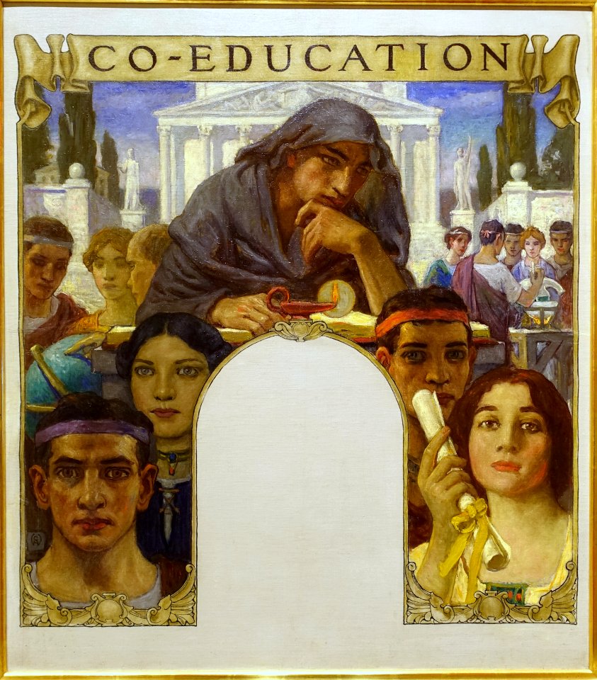 Co-Education, by Charles Allan Winter, c. 1915, oil on canvas - Cape Ann Museum - Gloucester, MA - DSC01341