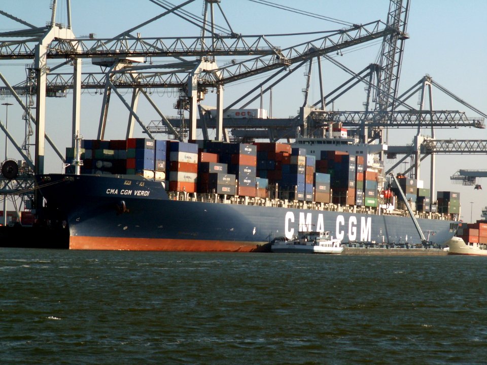CMA CGM Verdi IMO 9280653 , at the Amazone harbour, Port of Rotterdam, Holland 25-Feb-2006
