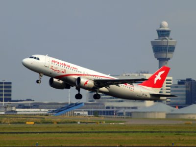CN-NMB Air Arabia Maroc Airbus A320-214 - cn 3833 take-off 14july2013 pic1