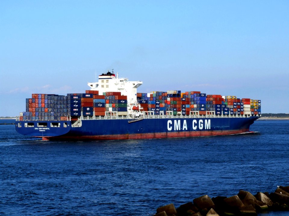 CMA CGM Parsifal p11 approaching Port of Rotterdam, Holland 01-Jan-2005